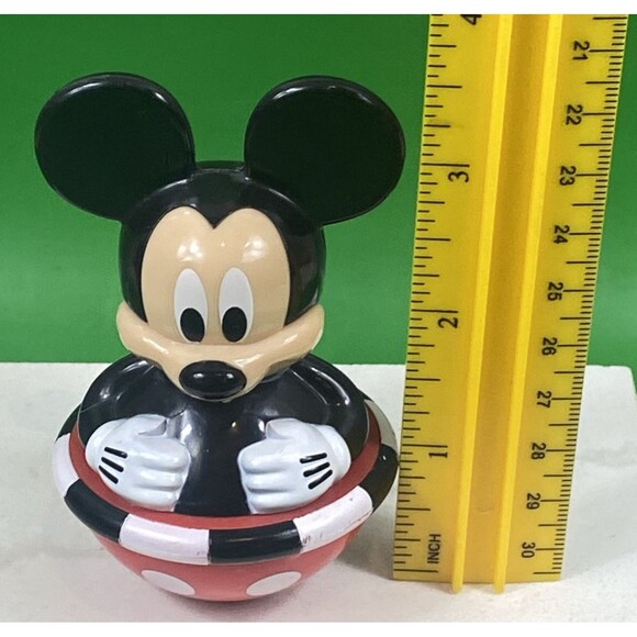 Disney Mickey Mouse Roly Poly Small 3.5" Sassy Little Baby Toy Teeter Weeble - Picture 6 of 6